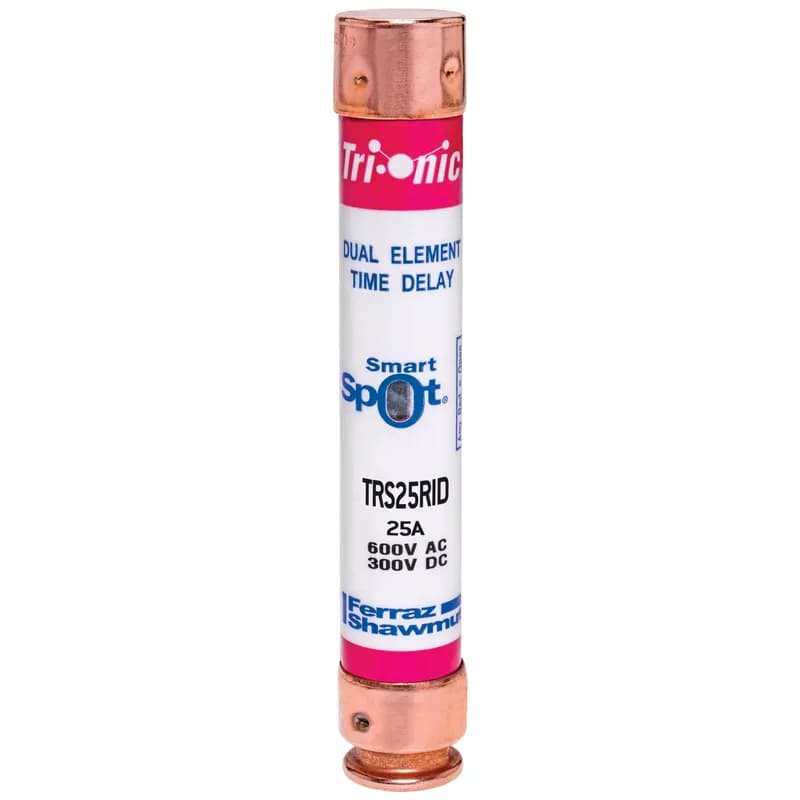 Fuse TRS-R - Class RK5 - Time-Delay 600VAC 300VDC 25A Ferrule SmartSpot® Tri-Onic®