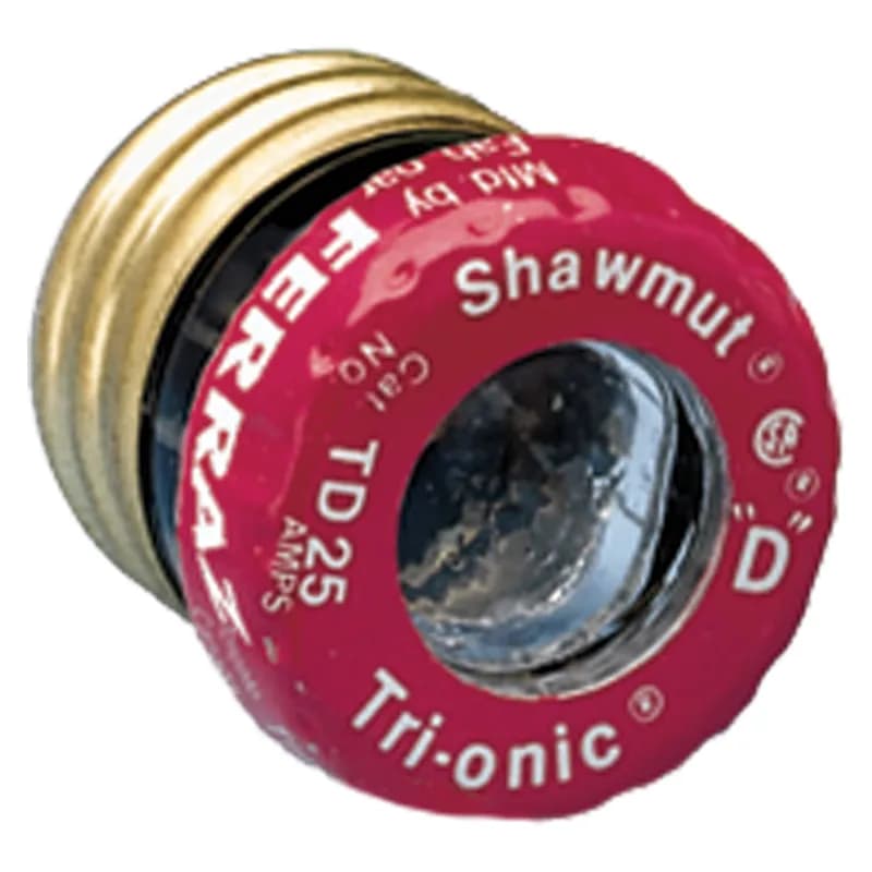 Fuse TD - Plug - Time-Delay 125VAC 25A Screw Visual Indicator