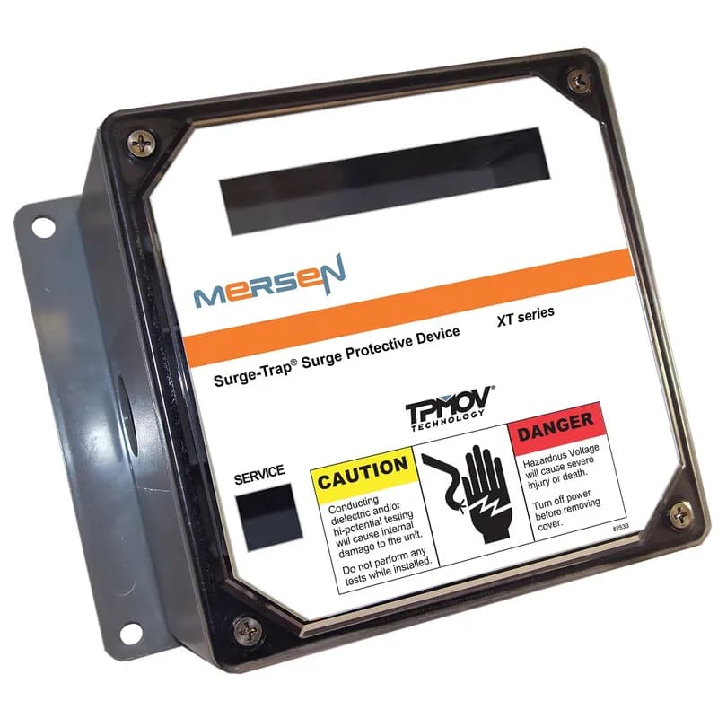 Mersen STXT41S2004XA - The Surge-Trap® Type 1 XT Series offers Advanced Technology. The XT features TPMOV® technology inside making it the safest product available. With line or load side installation flexibility, this unit is a great fit from the service entrance all the way down to each distribution and/or branch panel. 300/520 Volts 3P Wye system type 200 kA surge rating with alarm .