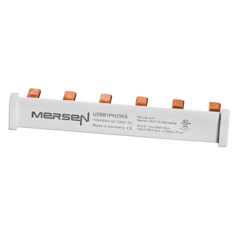 Mersen USBB1PH25K6 - 6P 1PH 600VAC/1000VDC BUSBAR