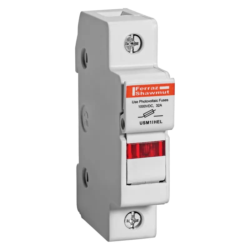 Fuse Holder UltraSafe™ 600VAC 600VDC Midget 30A 1-Pole Helio LED Pressure Plate IP20