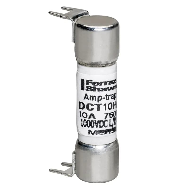 Mersen DCT10-H - Fuse DCT - Midget - Fast-Acting 750VAC 1000VDC 10A Double Hole Mount Amp-Trap®