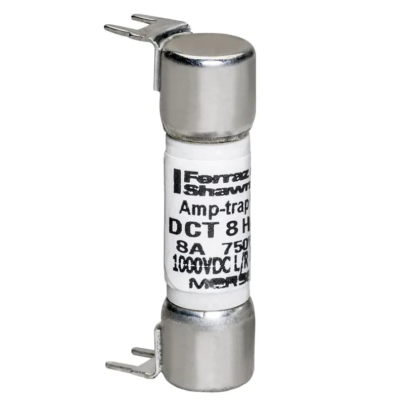 Mersen DCT8-H - Fuse DCT - Midget - Fast-Acting 750VAC 1000VDC 8A Double Hole Mount Amp-Trap®