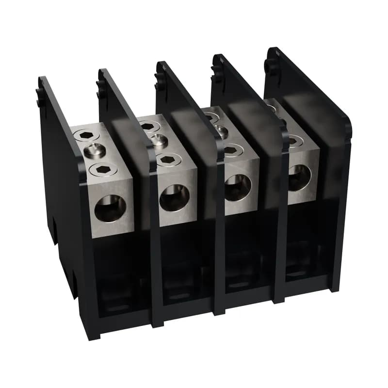 Open-Style PDB UL 1953 1000V 135A Tin-plated Aluminum - 175A 4-Pole 1 - 1 openings; 2/0-#14 --- 2/0-#14 Box to Box