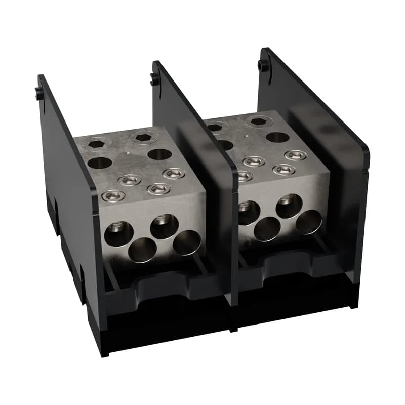 Open-Style PDB UL 1953 1000V Tin-plated Copper - 620A 2-Pole 2 - 4 openings; 350-#6 --- 4/0-#10 Box to Box