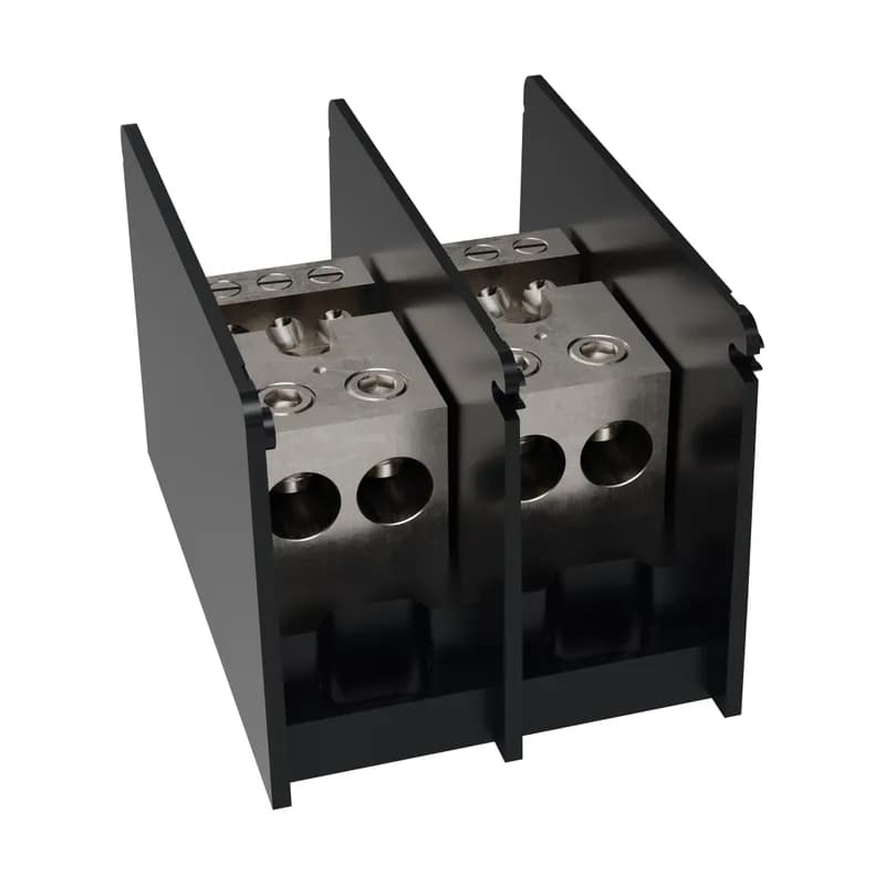 Open-Style PDB UL 1953 1000V Tin-plated Copper - 460A 2-Pole 2 - 6 openings; 4/0-#6 --- #2-#14 Box to Box