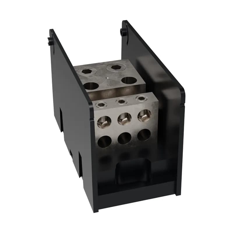 Open-Style PDB UL 1953 1000V Tin-plated Copper - 620A 1-Pole 2 - 6 openings; 350-#6 --- 2/0-#14 Box to Box