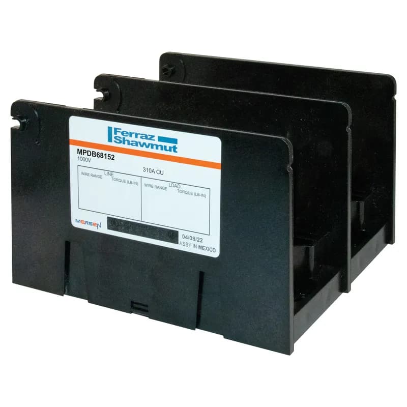 Open-Style PDB UL 1953 1000V Tin-plated Copper - 310A 2-Pole 1 - 12 openings; 350-#6 --- #4-#14 Box to Box