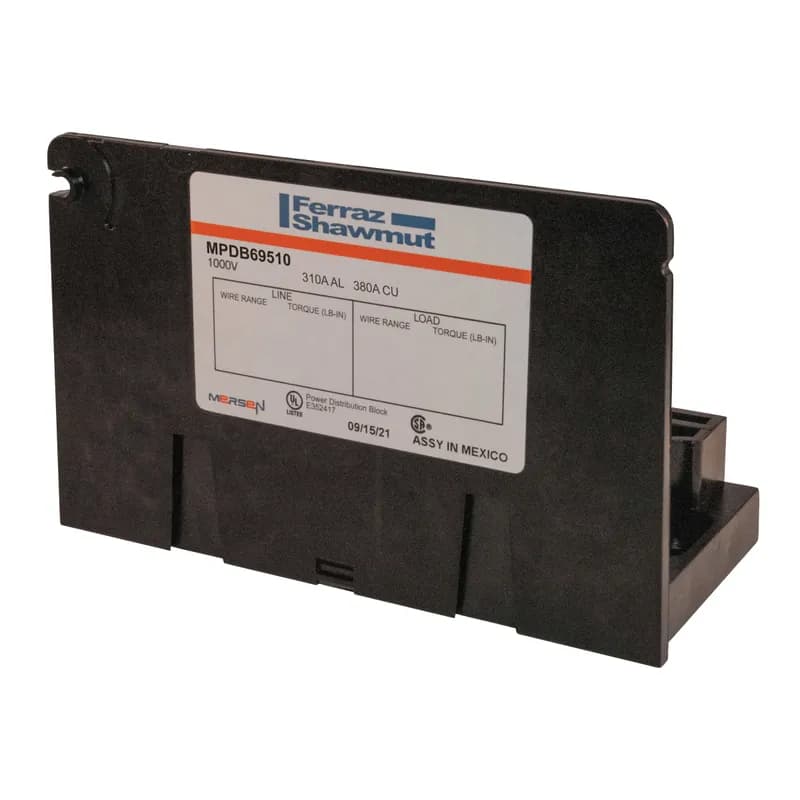 Open-Style PDB UL 1953 1000V 270A Tin-plated Aluminum - 350A Adder 1 - 4 openings; 500-#4 --- 4/0-#6 Box to Box