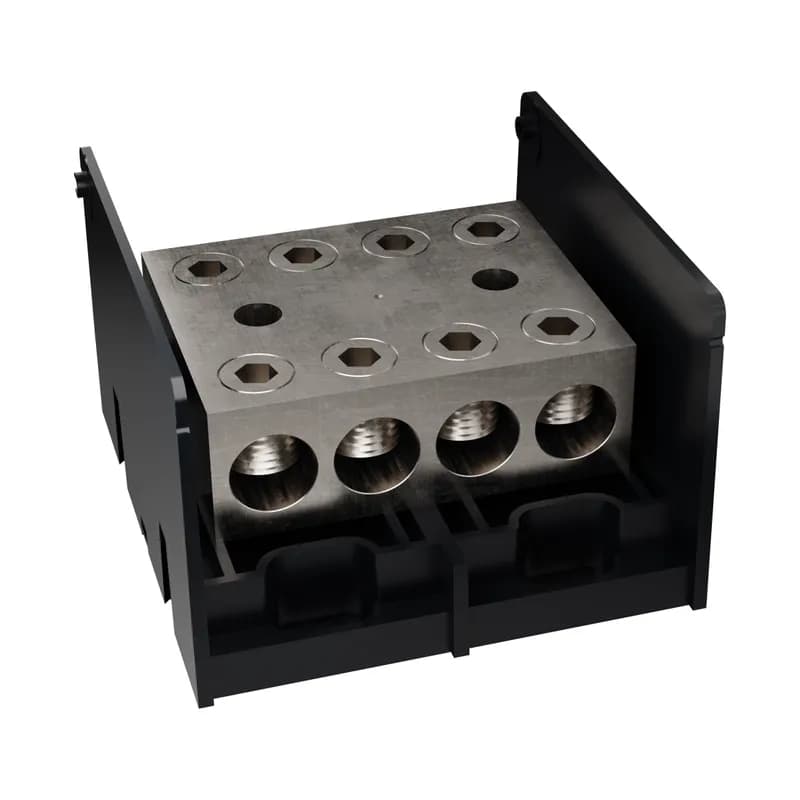 Open-Style PDB UL 1953 1000V Tin-plated Copper - 1520A 1-Pole 4 - 4 openings; 500-#4 --- 500-#4 Box to Box