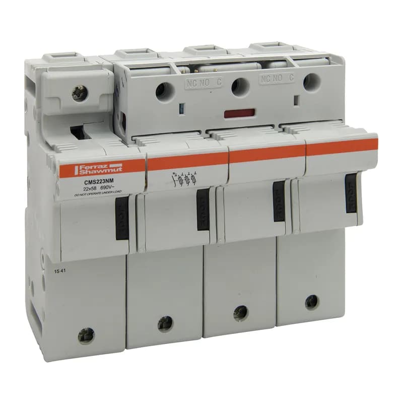 Mersen T331102 - Fuse Holder Modulostar® Size 22x58 IEC 690VAC 690VDC 3-Pole+N IP20 With Microswitch