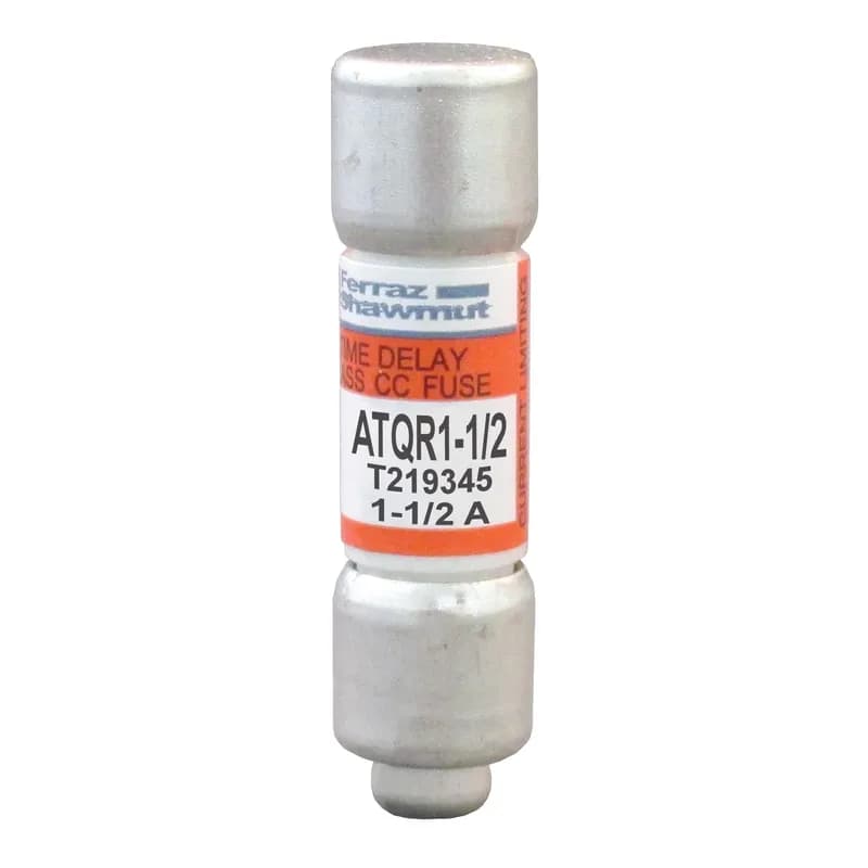 Mersen ATQR1-1/2-BP - Fuse ATQR - Class CC - Time-Delay 600VAC 300VDC 1.5A Ferrule Amp-Trap 2000® 100 pack