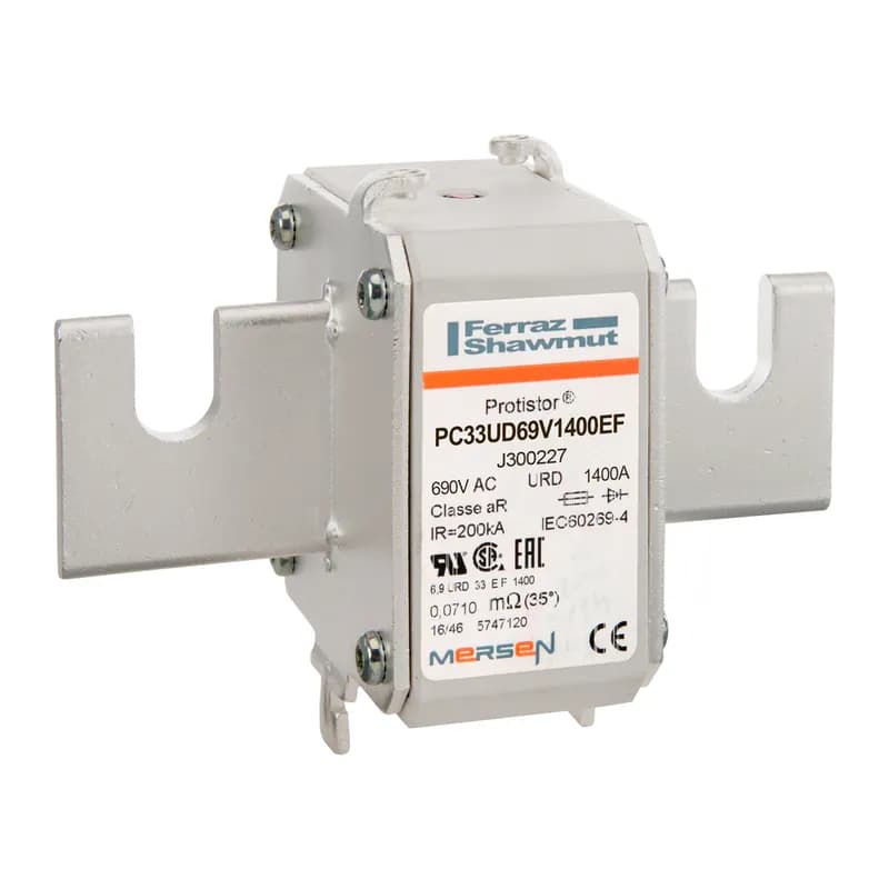 Square Body High-Speed Fuse Protistor® Size 33 aR 690VAC IEC 700VAC UL 1400A With Striker Open Slot Blades