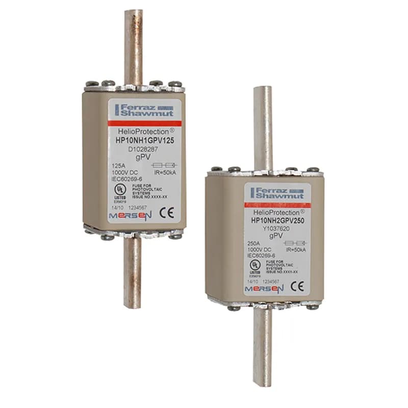 Photovoltaic fuse gPV 1000VDC IEC 1000VDC UL Size NH2 200A With Plain Blades For Clip