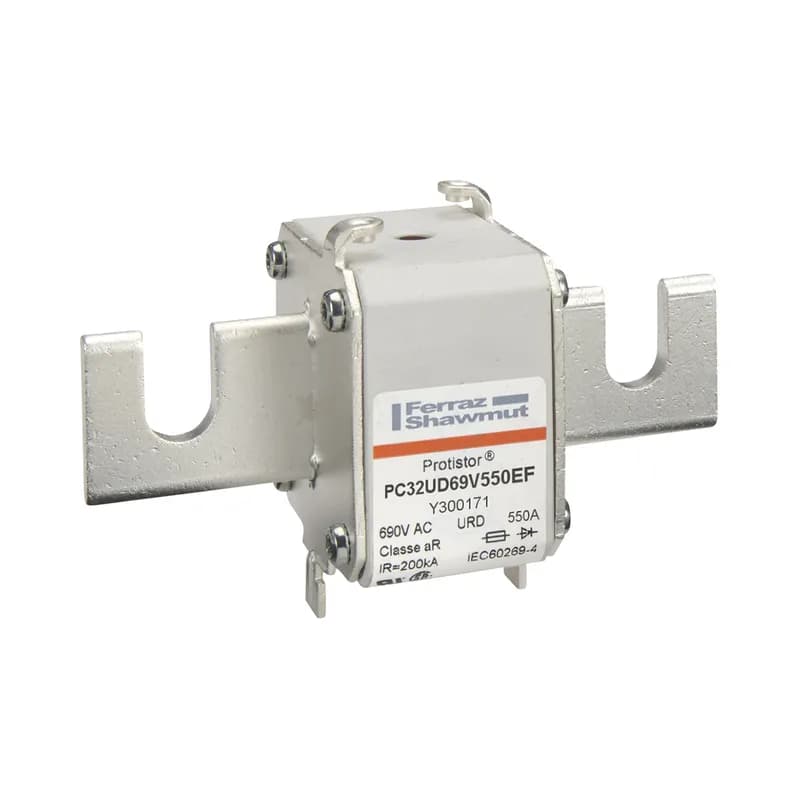 Square Body High-Speed Fuse Protistor® Size 32 aR 690VAC IEC 700VAC UL 550A With Striker Open Slot Blades