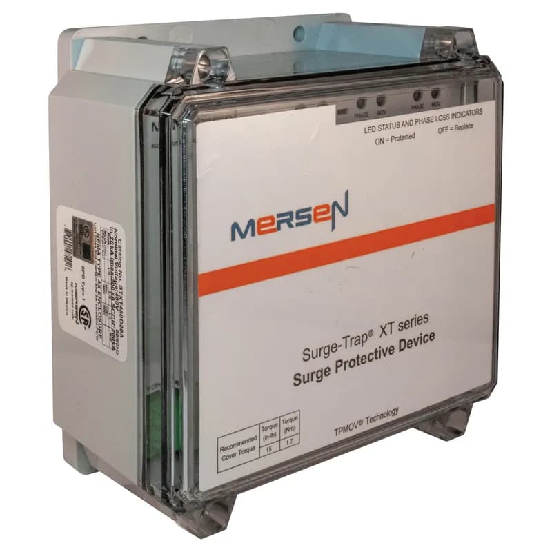 The most advanced of the STX series, the Surge-Trap® Type 1 STXT Series comes standard with EMI/RFI Filtering and surge capacities up to 200kA. The STXT features TPMOV® technology inside making it the safest product available. With line or load side installation flexibility, this unit is a great fit from the service entrance all the way down to each distribution and/or branch panel. 480V, L-G, L-L, 3-Phase Delta, LED and Remote Audible Alarm 200 kA per phase
