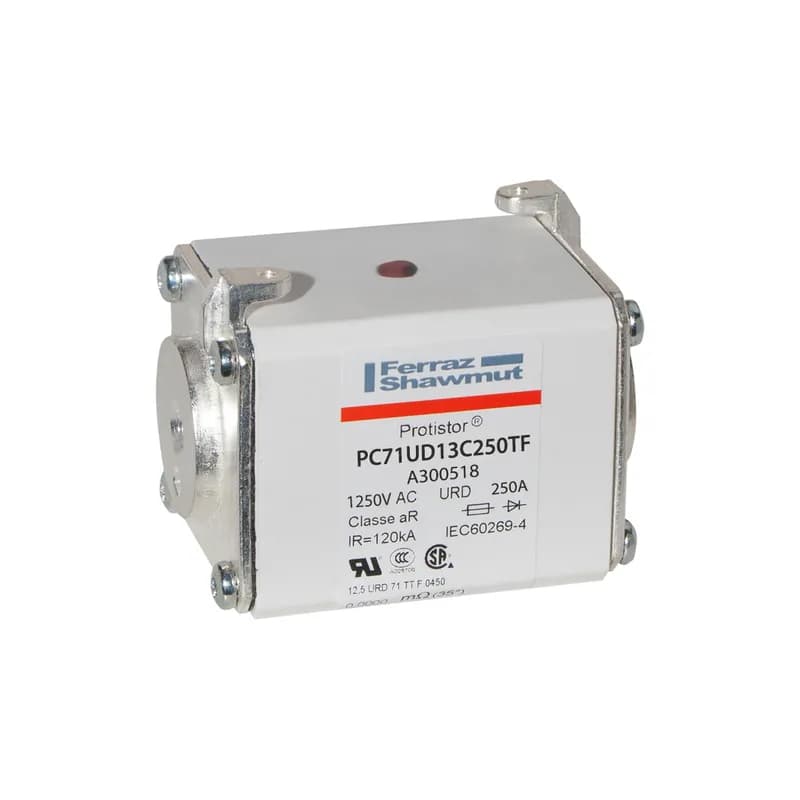 Square Body High-Speed Fuse Protistor® Size 71 aR 1250VAC IEC 1300VAC UL 250A With Striker Flush ends metric threads
