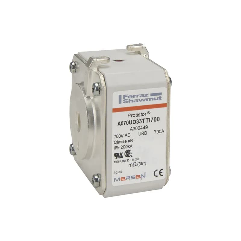 Square Body High-Speed Fuse Protistor® Size 33 aR 690VAC IEC 700VAC UL 700A With Striker Flush ends UNC threads