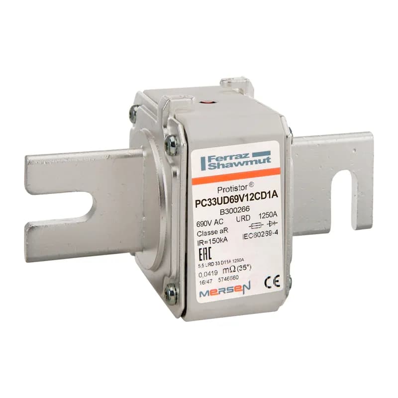 Square Body High-Speed Fuse Protistor® Size 33 aR 690VAC IEC 700VAC UL 1250A With Striker DIN 110 Blades