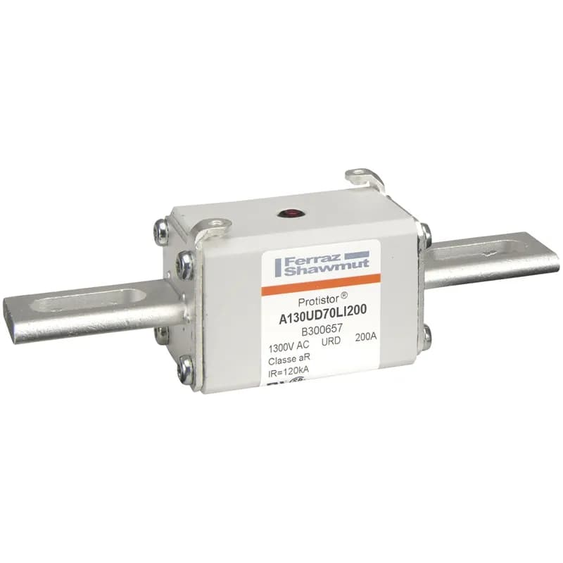 Mersen B300657 - Square Body High-Speed Fuse Protistor® Size 70 aR 1250VAC IEC 1300VAC UL 200A With Striker Slotted Blades long