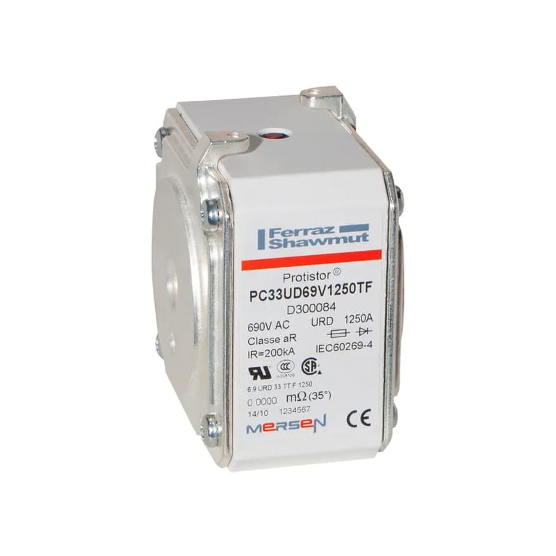 Square Body High-Speed Fuse Protistor® Size 33 aR 690VAC IEC 700VAC UL 1250A With Striker Flush ends metric threads