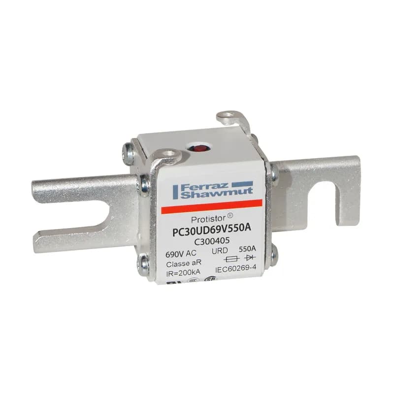 Square Body High-Speed Fuse Protistor® Size 30 aR 690VAC IEC 700VAC UL 550A With Striker DIN 80 Blades