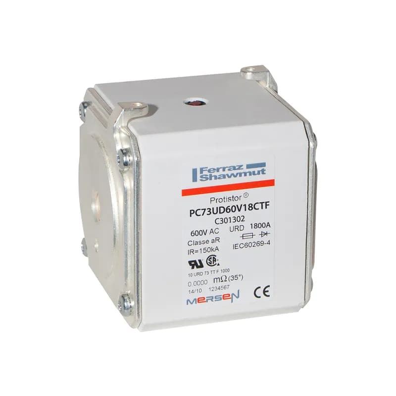 Square Body High-Speed Fuse Protistor® Size 73 aR 600VAC IEC 650VAC UL 1800A With Striker Flush ends metric threads