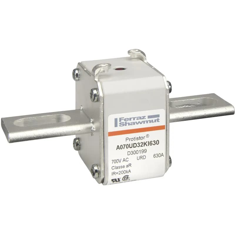 Square Body High-Speed Fuse Protistor® Size 32 aR 690VAC IEC 700VAC UL 630A With Striker Slotted Blades short