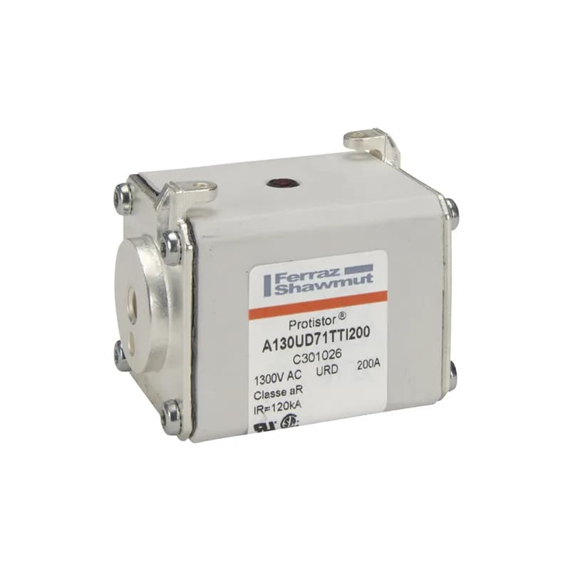 Square Body High-Speed Fuse Protistor® Size 71 aR 1250VAC IEC 1300VAC UL 200A With Striker Flush ends UNC threads