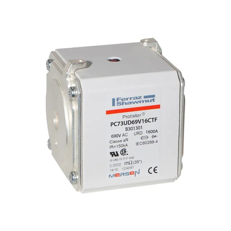 Square Body High-Speed Fuse Protistor® Size 73 aR 690VAC IEC 700VAC UL 1600A With Striker Flush ends metric threads