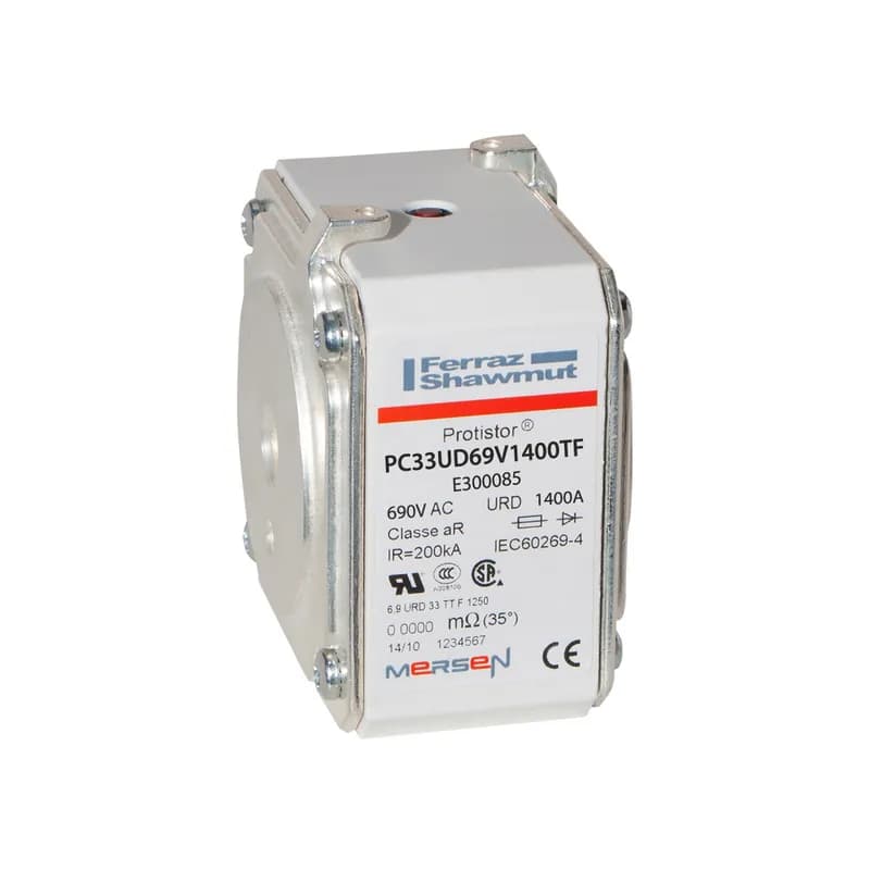 Square Body High-Speed Fuse Protistor® Size 33 aR 690VAC IEC 700VAC UL 1400A With Striker Flush ends metric threads