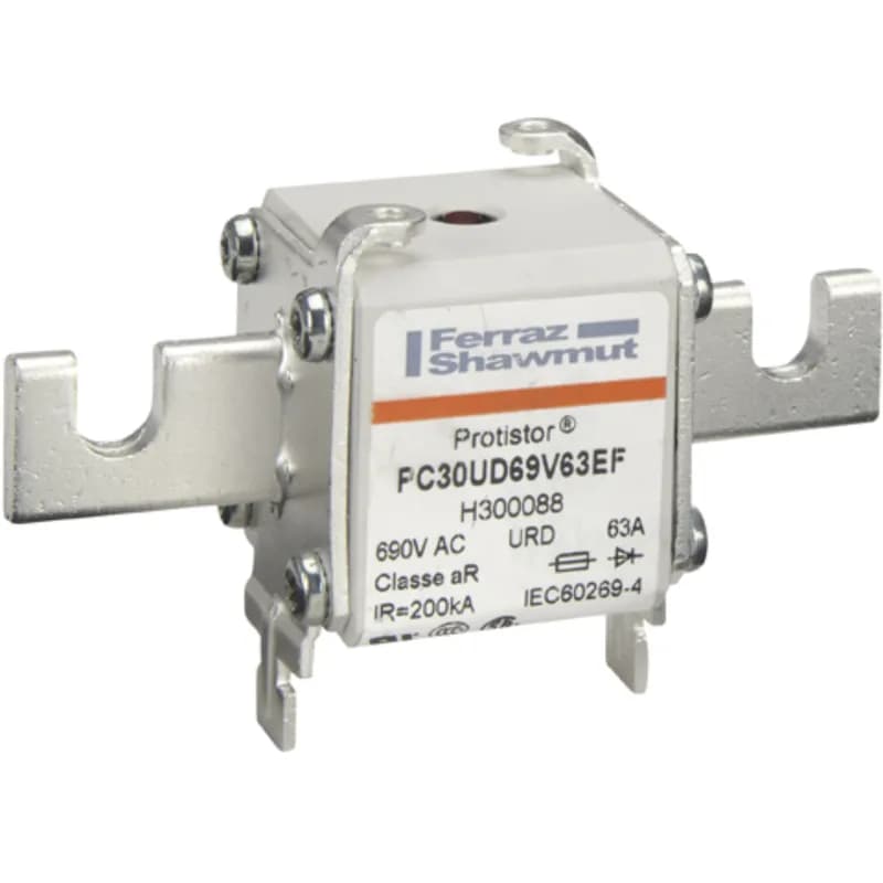 Square Body High-Speed Fuse Protistor® Size 30 aR 690VAC IEC 700VAC UL 63A With Striker Open Slot Blades