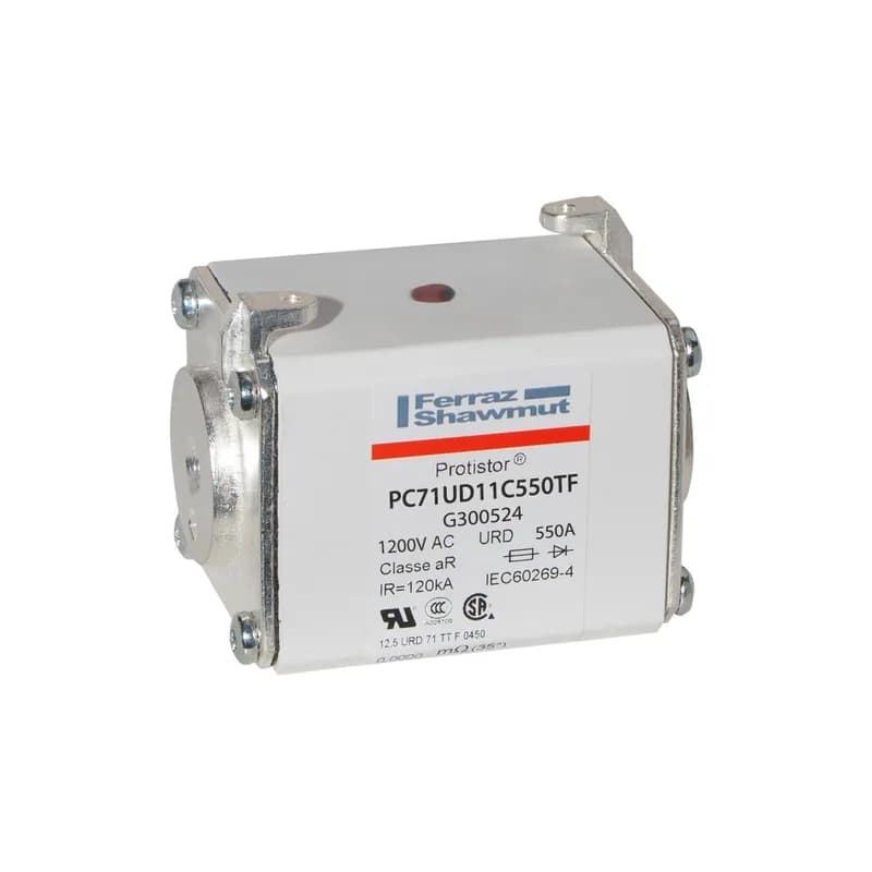 Square Body High-Speed Fuse Protistor® Size 71 aR 1100VAC IEC 1200VAC UL 550A With Striker Flush ends metric threads