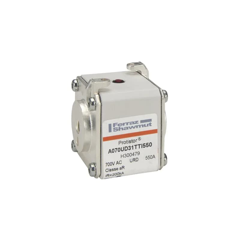 Square Body High-Speed Fuse Protistor® Size 31 aR 690VAC IEC 700VAC UL 550A With Striker Flush ends UNC threads