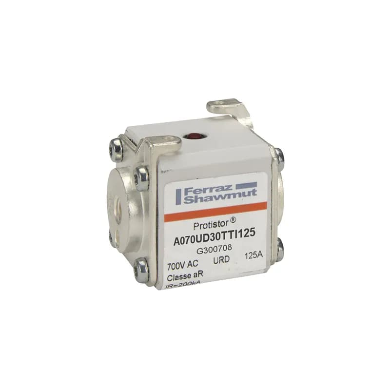 Square Body High-Speed Fuse Protistor® Size 30 aR 690VAC IEC 700VAC UL 125A With Striker Flush ends UNC threads