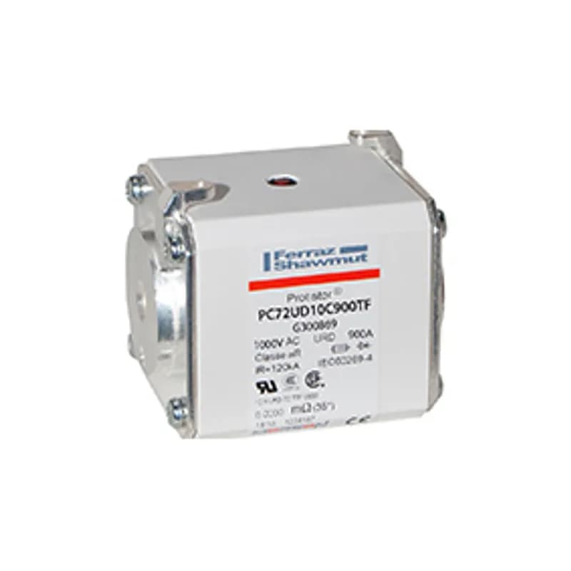 Mersen G300869 - Square Body High-Speed Fuse Protistor® Size 72 aR 1000VAC IEC 1100VAC UL 900A With Striker Flush ends metric threads