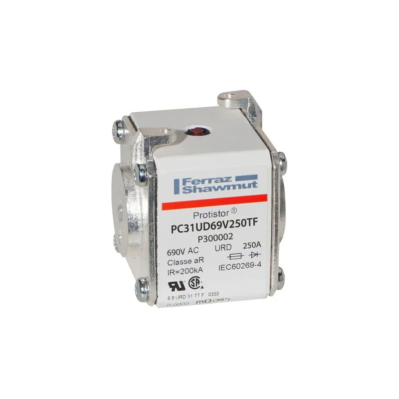 Square Body High-Speed Fuse Protistor® Size 31 aR 690VAC IEC 700VAC UL 250A With Striker Flush ends metric threads