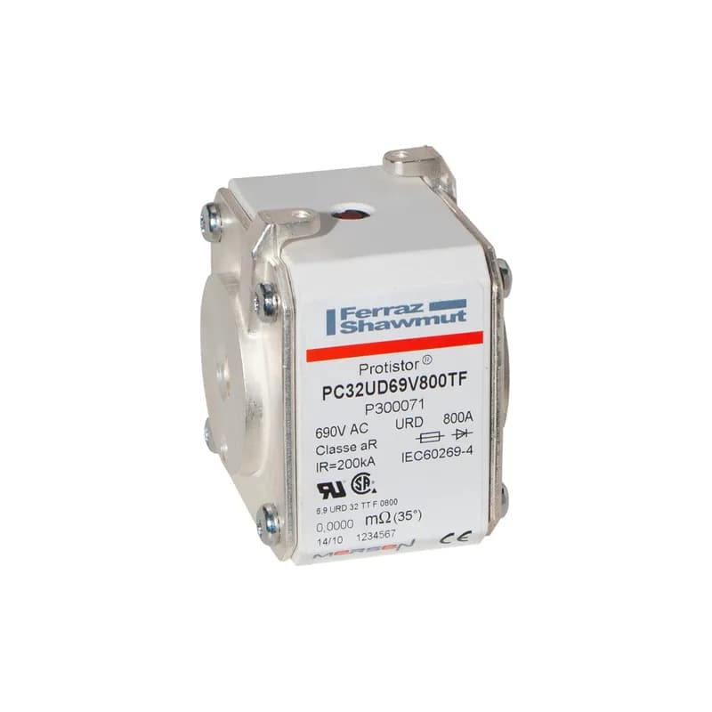 Square Body High-Speed Fuse Protistor® Size 32 aR 690VAC IEC 700VAC UL 800A With Striker Flush ends metric threads
