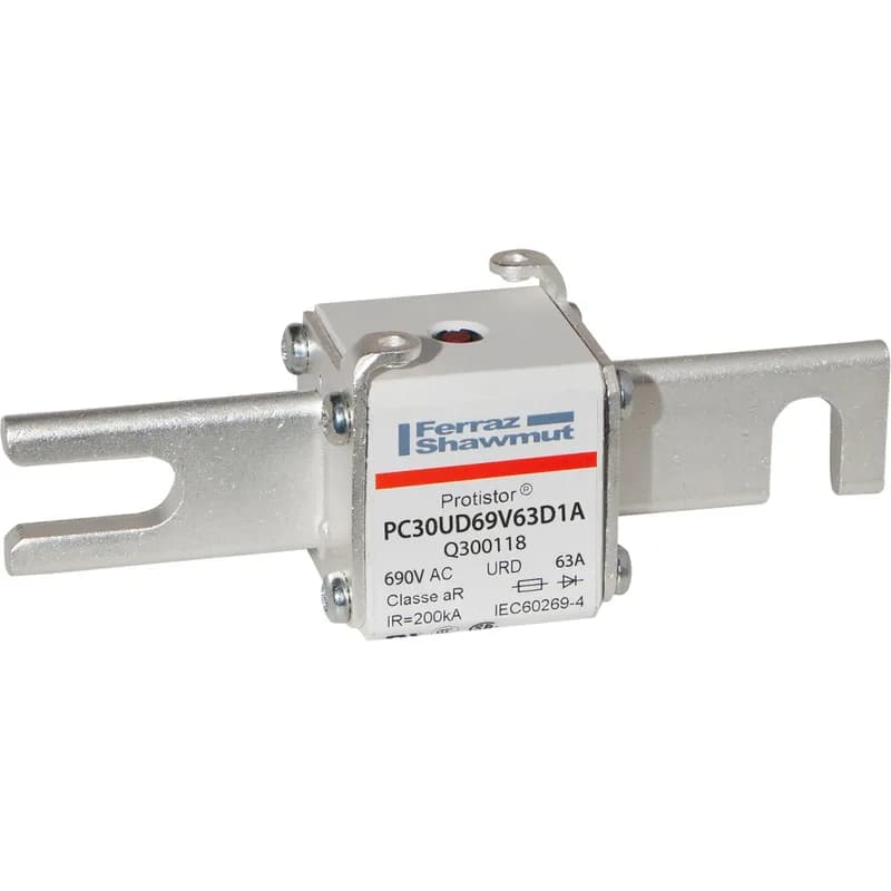 Square Body High-Speed Fuse Protistor® Size 30 aR 690VAC IEC 700VAC UL 63A With Striker DIN 110 Blades