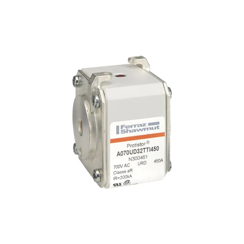 Square Body High-Speed Fuse Protistor® Size 32 aR 690VAC IEC 700VAC UL 450A With Striker Flush ends UNC threads