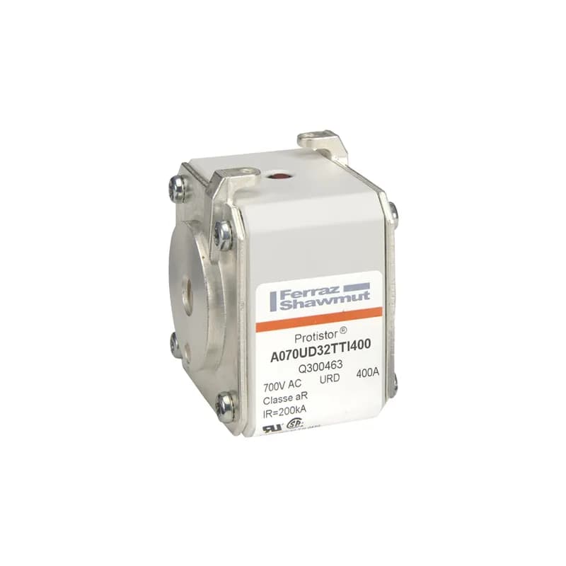 Square Body High-Speed Fuse Protistor® Size 32 aR 690VAC IEC 700VAC UL 400A With Striker Flush ends UNC threads