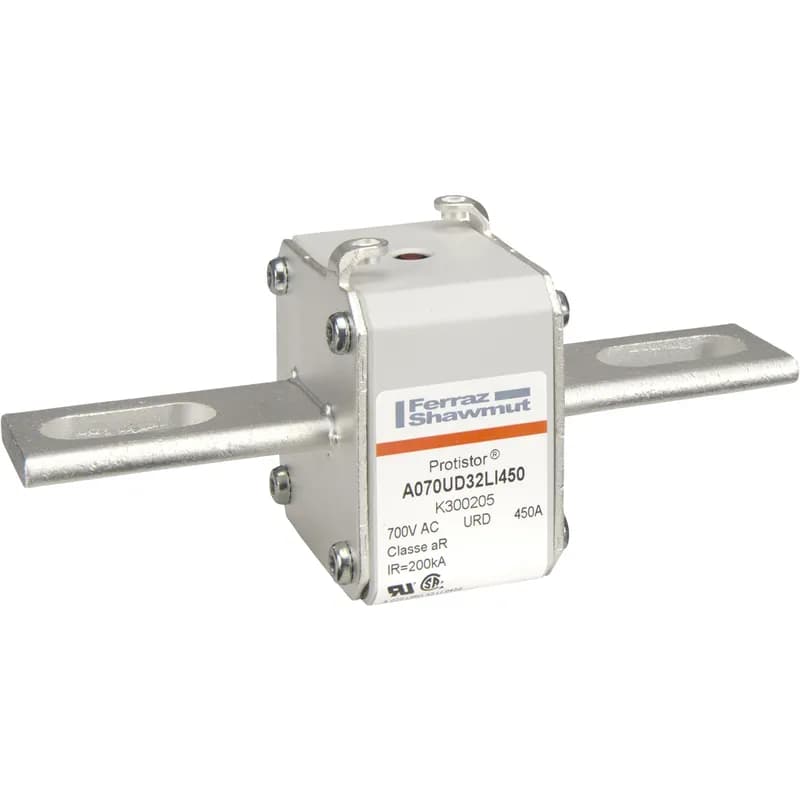 Mersen K300205 - Square Body High-Speed Fuse Protistor® Size 32 aR 690VAC IEC 700VAC UL 450A With Striker Slotted Blades long