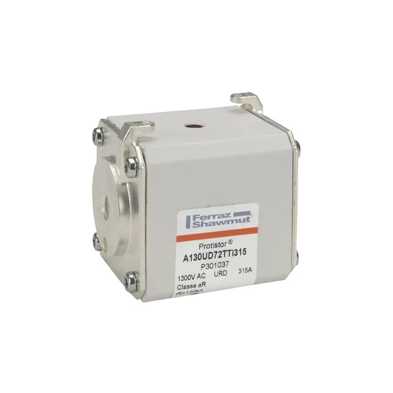 Square Body High-Speed Fuse Protistor® Size 72 aR 1250VAC IEC 1300VAC UL 315A With Striker Flush ends UNC threads