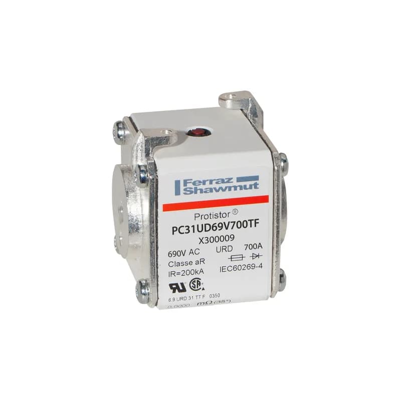 Square Body High-Speed Fuse Protistor® Size 31 aR 690VAC IEC 700VAC UL 700A With Striker Flush ends metric threads