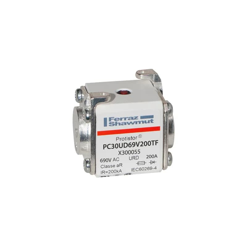 Square Body High-Speed Fuse Protistor® Size 30 aR 690VAC IEC 700VAC UL 200A With Striker Flush ends metric threads