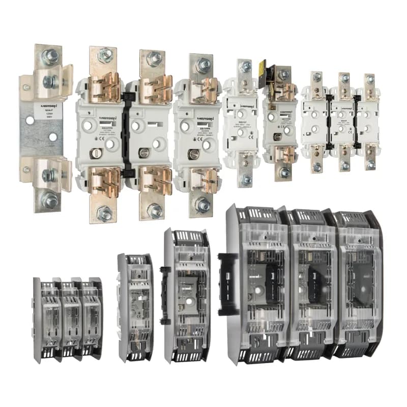 NH plastic base Size NH00 1000VAC 1000VDC 160A 1-Pole DIN Rail Connection Screw / Clamp Strap EP Type