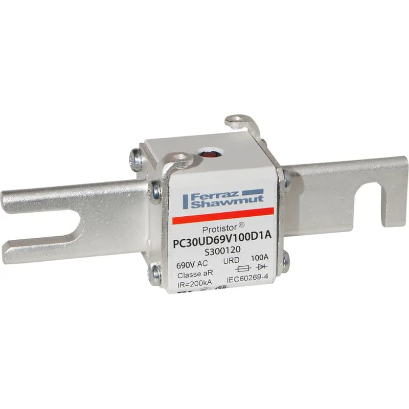 Square Body High-Speed Fuse Protistor® Size 30 aR 690VAC IEC 700VAC UL 100A With Striker DIN 110 Blades