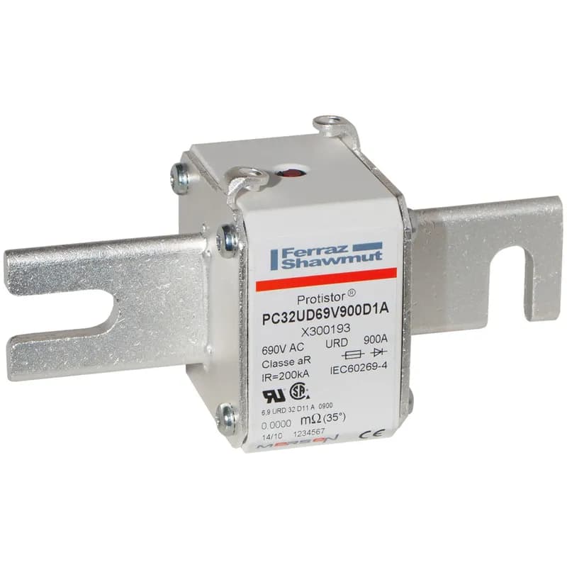 Square Body High-Speed Fuse Protistor® Size 32 aR 690VAC IEC 700VAC UL 900A With Striker DIN 110 Blades