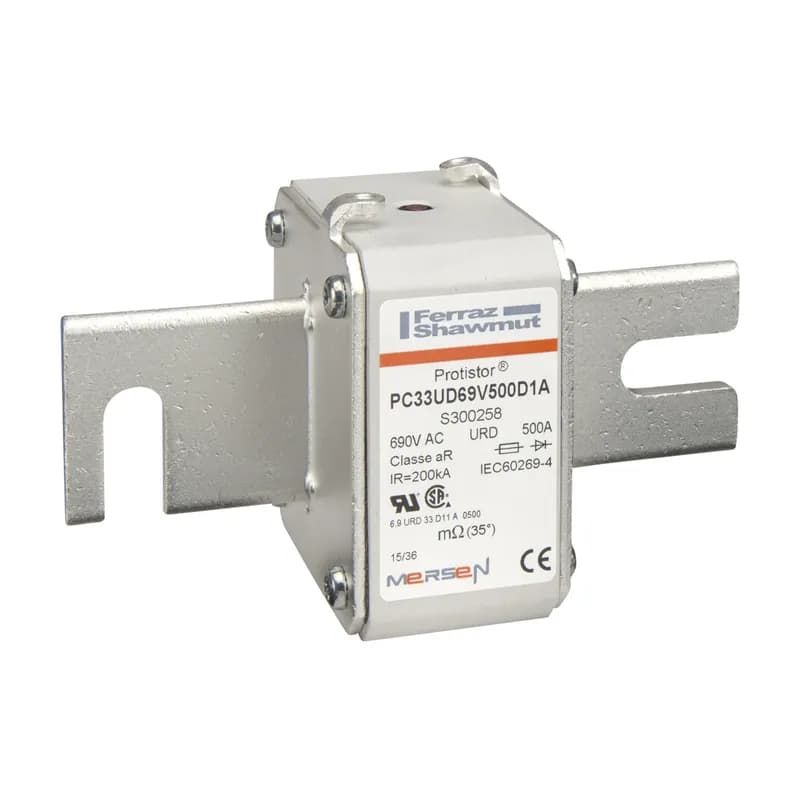 Square Body High-Speed Fuse Protistor® Size 33 aR 690VAC IEC 700VAC UL 500A With Striker DIN 110 Blades
