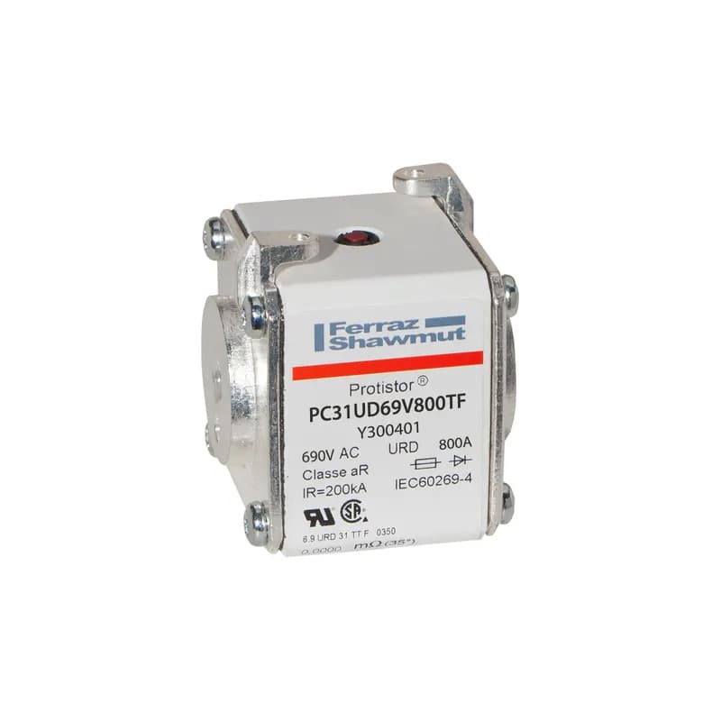 Square Body High-Speed Fuse Protistor® Size 31 aR 690VAC IEC 700VAC UL 800A With Striker Flush ends metric threads